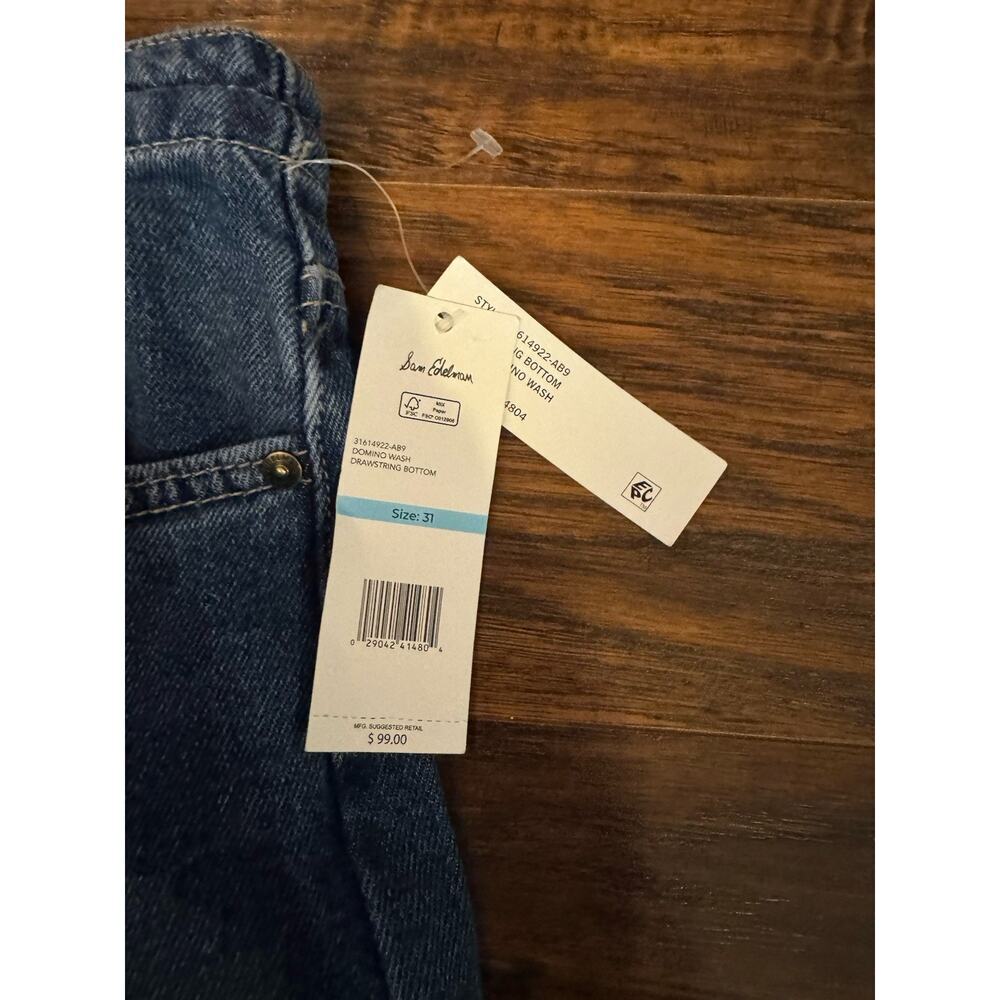 Sam Edelman Womens Blue Medium Wash Pocket Denim Wide-Leg Jeans Size 31 - Picture 7 of 8